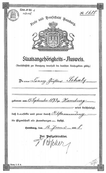 Datei:Franz Gustav Schatz Staatsangehörigkeits-Ausweis.jpg