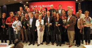 Siegreiches Team der Landtagswahl 2012 auf dem Landesparteitag in Neumünster