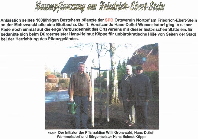 Datei:Friedrich Ebert Gedenkstein Nortof Baumpflanzung.jpg